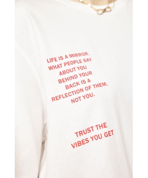 SLY（スライ）の「OVER SIZE MESSAGE T/SH オーバーサイズ メッセージ Tシャツ ビッグサイズ（Tシャツ/カットソー・レディース・ブラック/オフホワイト/イエロー/グレー・FREE）」の10枚目の写真