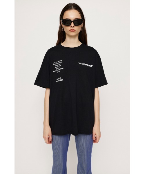 SLY（スライ）の「OVER SIZE MESSAGE T/SH オーバーサイズ メッセージ Tシャツ ビッグサイズ（Tシャツ/カットソー・レディース・ブラック/オフホワイト/イエロー/グレー・FREE）」の12枚目の写真