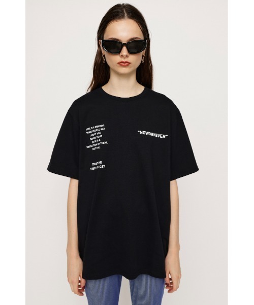 SLY（スライ）の「OVER SIZE MESSAGE T/SH オーバーサイズ メッセージ Tシャツ ビッグサイズ（Tシャツ/カットソー・レディース・ブラック/オフホワイト/イエロー/グレー・FREE）」の14枚目の写真