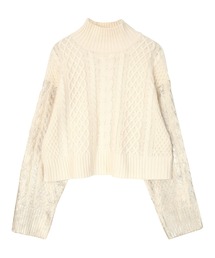 miette | 箔プリントケーブルショートニット(ニット/セーター)