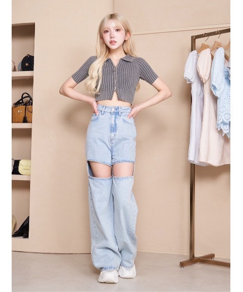 Darich（ダーリッチ）の「ケミカルDDチャームショートトップス（Tシャツ/カットソー・レディース・チャコールグレー/ピンク/ミント・FREE）」の11枚目の写真