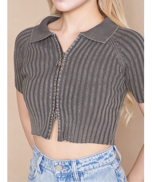 Darich（ダーリッチ）の「ケミカルDDチャームショートトップス（Tシャツ/カットソー・レディース・チャコールグレー/ピンク/ミント・FREE）」の14枚目の写真