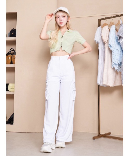 Darich（ダーリッチ）の「ケミカルDDチャームショートトップス（Tシャツ/カットソー・レディース・チャコールグレー/ピンク/ミント・FREE）」の9枚目の写真