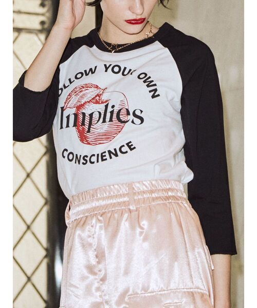 jouetie（ジュエティ）の「アップルラグランTシャツ（Tシャツ/カットソー・レディース・オフホワイト/ピンク/ブルー・MEDIUM）」の7枚目の写真