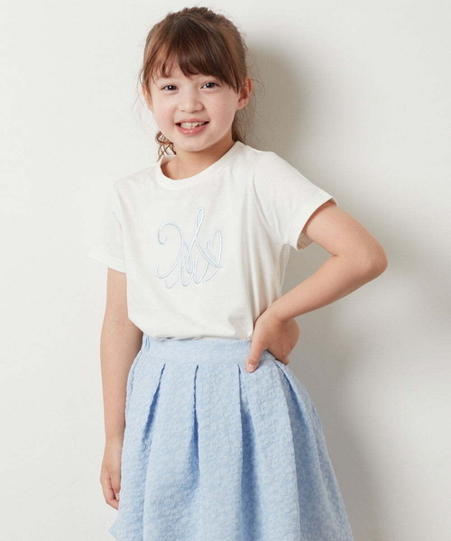 a.v.v（アーヴェヴェ）の「[140-150]ビッグロゴ刺繍Tシャツ（Tシャツ/カットソー・キッズ・ライトブルー/ライトグレー/ホワイト・140/150）」の7枚目の写真