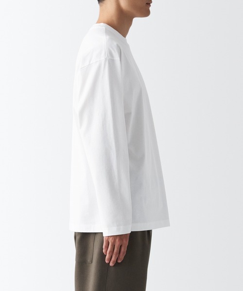 無印良品(ムジルシリョウヒン)の「起毛クルーネック長袖Tシャツ(Tシャツ/カットソー・メンズ・ホワイト/バーガンディー/カーキ系5/グレー/ネイビー系/ブラック・XS/S/L/XXL/M/XL)」の8枚目の写真