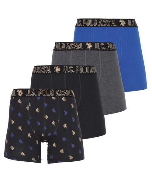 U.S. POLO ASSN.(ユーエスポロアッスン)の「U.S.POLO ASSN ユーエスポロアッスン 4PK STRETCH BB メンズ ボクサーパンツ(ボクサーパンツ・メンズ・ブルー系その他/その他/その他2/ブラック系その他/ブラック/ブルー系その他2/ブルー系その他4/チャコールグレー/グレー/ブルー系その他3/その他1/ブルー・MEDIUM/LARGE/SMALL/X-LARGE)」の2枚目の写真