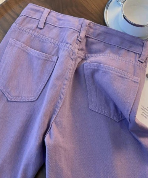 Sibra（シブラ）の「カラーヘビーツイル&デニムストレートパンツ（デニムパンツ・レディース・ブラウン/パープル・M）」の17枚目の写真