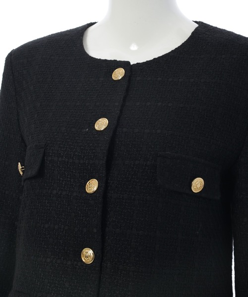 fifth（フィフス）の「ツイードジャケット（ノーカラージャケット・レディース・ブラック・M）」の12枚目の写真