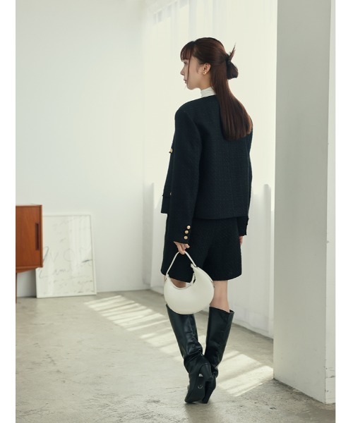 fifth（フィフス）の「ツイードジャケット（ノーカラージャケット・レディース・ブラック・M）」の6枚目の写真