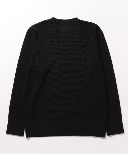 v::room（ヴィルーム）の「【 V::loom / ヴィルーム 】MERINO WOOL WAFFLE RIB COMBO UNISEX LONG SLEEVE CREW NECK / メリノウール ワッフルリブ コンボ ロングスリーブ ニットソー（ニット/セーター・メンズ・ネイビー/ブラック・LARGE/MEDIUM）」の3枚目の写真