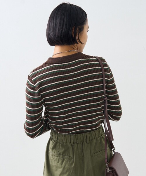 MULTI BORDER SOFT TOUCH KNIT POLO / マルチボーダーソフトタッチ