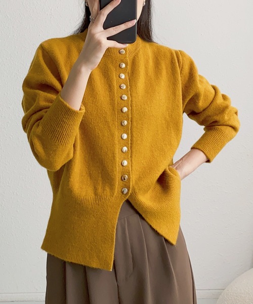 MAISON DE THERESE(メゾン ド テレーズ)の「ボタン開 クルーネックニットカーディガン セーター ボレロ(カーディガン/ボレロ・レディース・レッド/Mustard/アイボリー/チャコールグレー・FREE)」の15枚目の写真