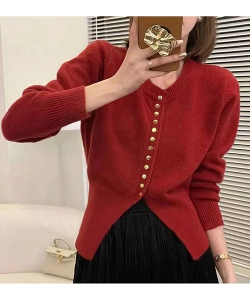 MAISON DE THERESE(メゾン ド テレーズ)の「ボタン開 クルーネックニットカーディガン セーター ボレロ(カーディガン/ボレロ・レディース・レッド/Mustard/アイボリー/チャコールグレー・FREE)」の17枚目の写真