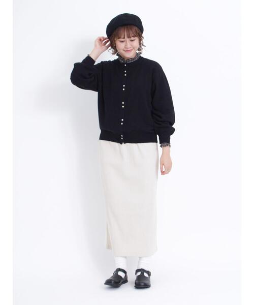 Samansa Mos2（サマンサ モスモス）の「【マシンウォッシャブル】くるみ釦クルーネックカーディガン（カーディガン/ボレロ・レディース・キャメル/レッド/キナリ/ブラック・F）」の14枚目の写真