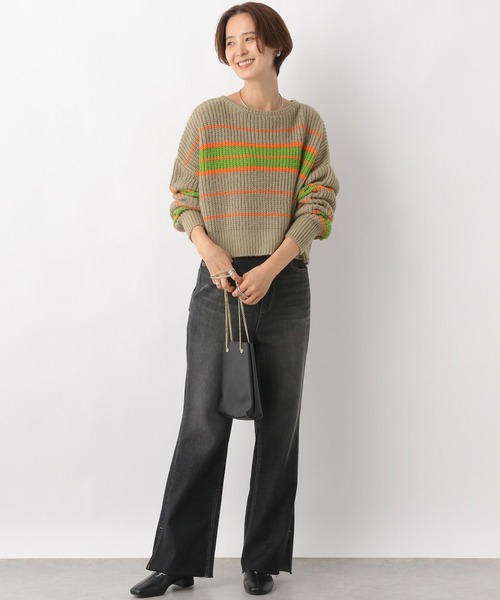 LEPSIM（レプシィム）の「5ゲージマルチボーダープルオーバー　983142（ニット/セーター・レディース・ベージュ/パープル/ブルー・FREE）」の4枚目の写真