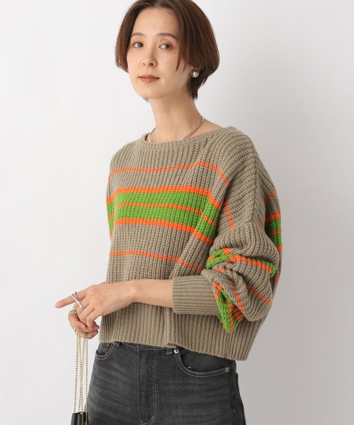 LEPSIM（レプシィム）の「5ゲージマルチボーダープルオーバー　983142（ニット/セーター・レディース・ベージュ/パープル/ブルー・FREE）」の8枚目の写真