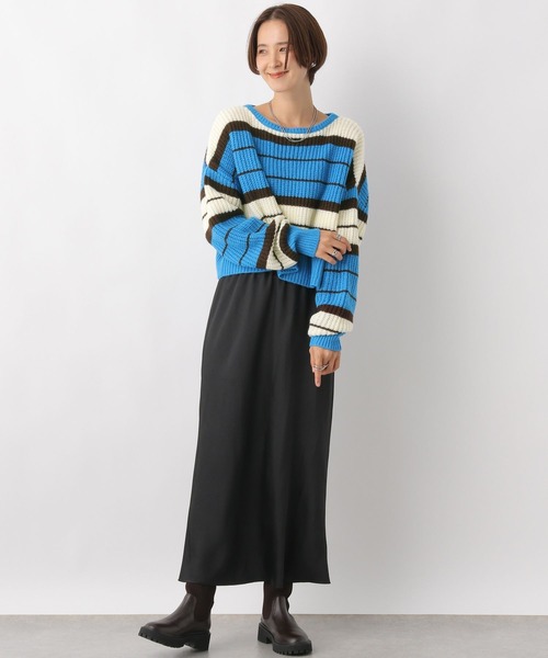 LEPSIM（レプシィム）の「5ゲージマルチボーダープルオーバー　983142（ニット/セーター・レディース・ベージュ/パープル/ブルー・FREE）」の12枚目の写真