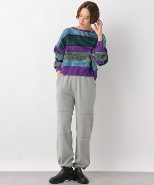 LEPSIM（レプシィム）の「5ゲージマルチボーダープルオーバー　983142（ニット/セーター・レディース・ベージュ/パープル/ブルー・FREE）」の17枚目の写真