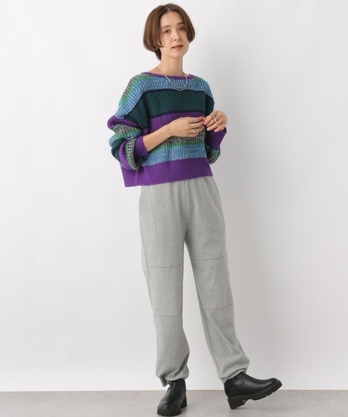 LEPSIM（レプシィム）の「5ゲージマルチボーダープルオーバー　983142（ニット/セーター・レディース・ベージュ/パープル/ブルー・FREE）」の18枚目の写真