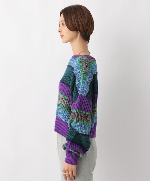LEPSIM（レプシィム）の「5ゲージマルチボーダープルオーバー　983142（ニット/セーター・レディース・ベージュ/パープル/ブルー・FREE）」の21枚目の写真