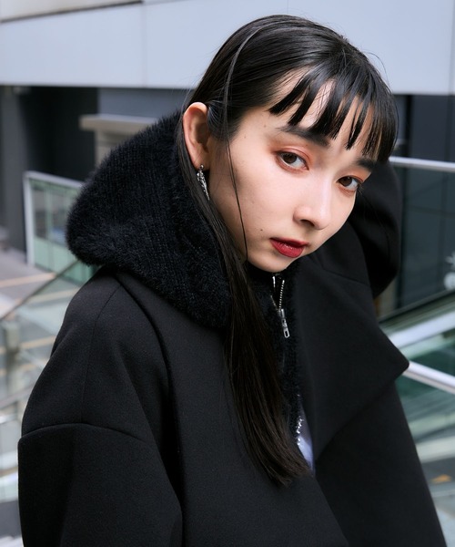 HARE(ハレ)の「シャギーバラクラバ(HARE)(ネックウォーマー/スヌード・レディース・ブラック/ライトグレー・FREE)」の14枚目の写真