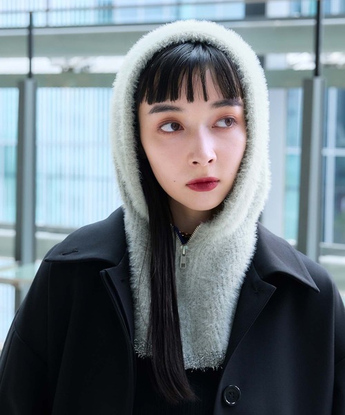 HARE(ハレ)の「シャギーバラクラバ(HARE)(ネックウォーマー/スヌード・レディース・ブラック/ライトグレー・FREE)」の7枚目の写真