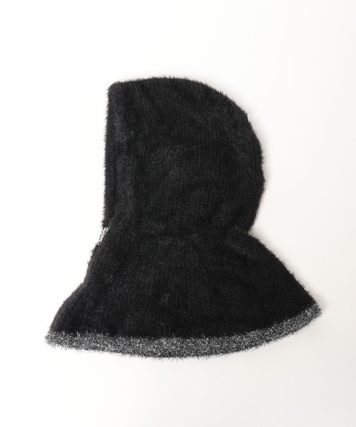 HARE(ハレ)の「シャギーバラクラバ(HARE)(ネックウォーマー/スヌード・レディース・ブラック/ライトグレー・FREE)」の4枚目の写真