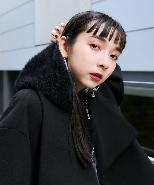 HARE(ハレ)の「シャギーバラクラバ(HARE)(ネックウォーマー/スヌード・レディース・ブラック/ライトグレー・FREE)」の17枚目の写真