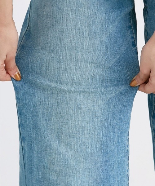 Petitjo（プッチージョ）の「小さいサイズ　すごく伸びるワイドデニムパンツ　低身長さん・小柄女性　選べる股下（デニムパンツ・レディース・ネイビー/ブルー系/ホワイト/ブラック・PSS1/PM1/PS1/PL1/PSS/PS/PL/PM）」の6枚目の写真