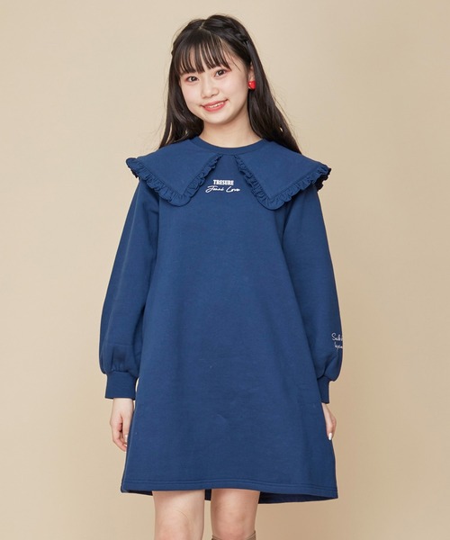 JENNI love（ジェニィラブ）の「裏起毛ビッグカラーワンピ（ワンピース