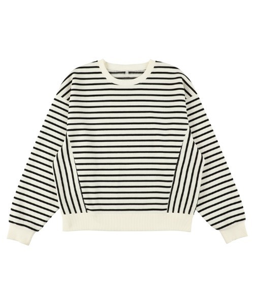 coca（coca）（コカ）の「裏起毛ボーダートップス（スウェット・レディース・アイボリー/ブラック・M/L）」の13枚目の写真