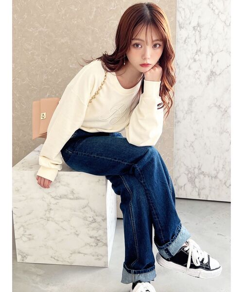 RESEXXY（リゼクシー）の「エンブロイダリーロゴスウェット（スウェット・レディース・ホワイト/ブラック/オレンジ・FREE）」の11枚目の写真