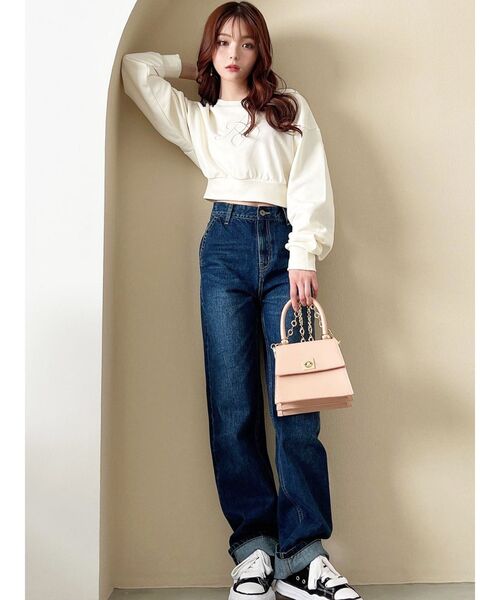 RESEXXY（リゼクシー）の「エンブロイダリーロゴスウェット（スウェット・レディース・ホワイト/ブラック/オレンジ・FREE）」の6枚目の写真