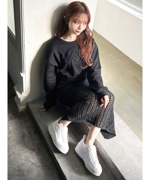 RESEXXY（リゼクシー）の「エンブロイダリーロゴスウェット（スウェット・レディース・ホワイト/ブラック/オレンジ・FREE）」の19枚目の写真