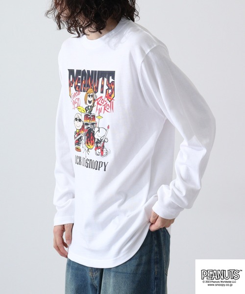 PEANUTS（ピーナッツ）の「PEANUTS スヌーピー ヘビーウェイト ロック 長袖 Tシャツ（Tシャツ/カットソー・レディース・ブラック系1/ネイビー/ホワイト系1/ブラック系2/ホワイト/ホワイト系2/ネイビー系1/ブラック/ネイビー系2・L/LL/M）」の11枚目の写真