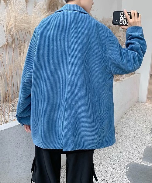 マ*ロ様 高級コーデュロイ✨トゥモローランド　ジャケット　濃紺 L相当 コーデュロイ ビッグシルエット テーラードジャケット MONO-MART