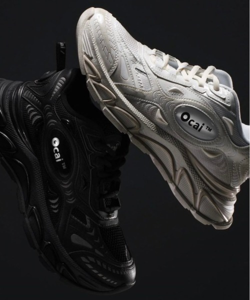 Ocai(オカイ)の「ストリートファッション Ocai オカイ RUN TECH ランテック ボリュームスニーカー 厚底スニーカー シューズ 靴 運動靴 テック系 ダッドスニーカー ローカットスニーカー 厚底シューズ 韓国ファッション 韓国ストリート(スニーカー・メンズ・ホワイト/ブラック/シルバー・27.0cm/24.5㎝/26.0cm/27.5cm/25.0cm/26.5cm/28.0cm/25.5cm)」の5枚目の写真