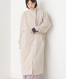 OMNES | ニットモッサスタンドカラーロングコート(ステンカラーコート)