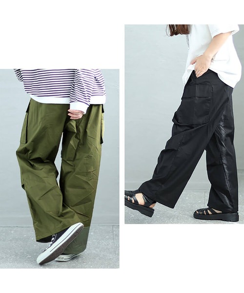 GOLDJAPAN(ゴールドジャパン)の「カーゴパンツ【大きいサイズ対応】(カーゴパンツ・レディース・ブラック/カーキ/グレー・LL/3L/4L/5L)」の10枚目の写真