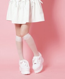 cs T&P（シーエスティーアンドピー）の「【新色追加】サテンリボンレースアップ厚底スニーカー（スニーカー）」