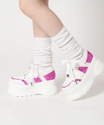 cs T&P（シーエスティーアンドピー）の「【新色追加】サテンリボンレースアップ厚底スニーカー（スニーカー）」