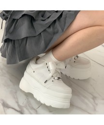 cs T&P（シーエスティーアンドピー）の「【新色追加】サテンリボンレースアップ厚底スニーカー（スニーカー）」