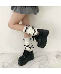 cs T&P（シーエスティーアンドピー）の「【新色追加】サテンリボンレースアップ厚底スニーカー（スニーカー）」