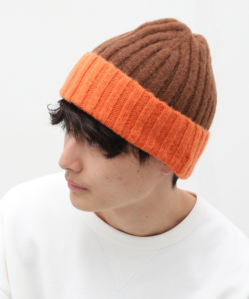 EDIFICE(エディフィス)の「【Le Bonnet / ル ボネ】Two Tone Beanie(ニットキャップ/ビーニー・メンズ・ブラウン・FREE)」の2枚目の写真
