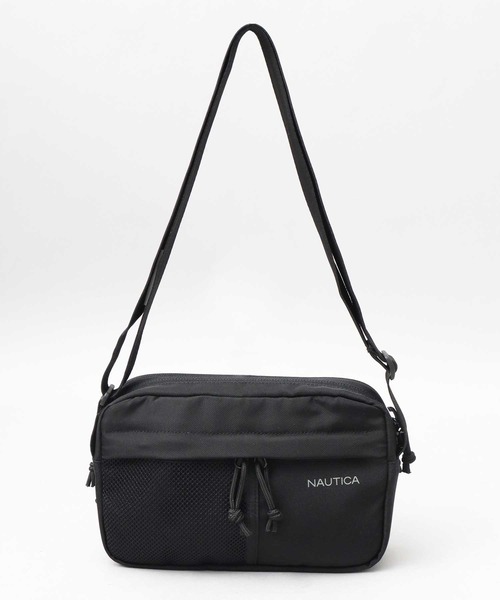 NAUTICA(ノーティカ)の「メッシュポケット ナイロン 横型 スクエアショルダー 多収納 クッションポケット付き(ショルダーバッグ・メンズ・ブラック・FREE)」の6枚目の写真