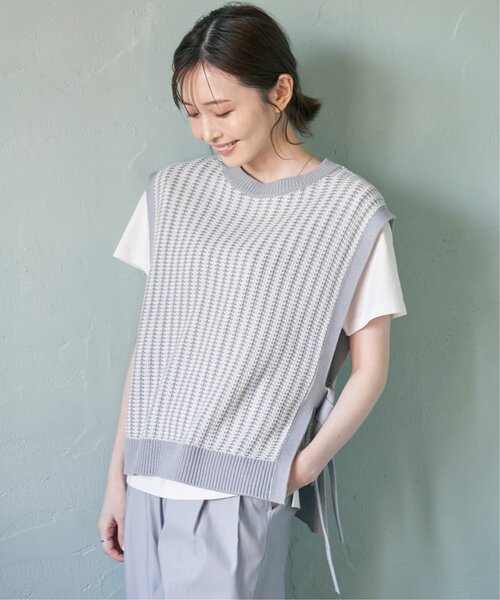 ikka（イッカ）の「サイドリボンニットベスト（ベスト・レディース・ミント/ベージュ/スカイブルー/ブラック・S/M/L）」の21枚目の写真