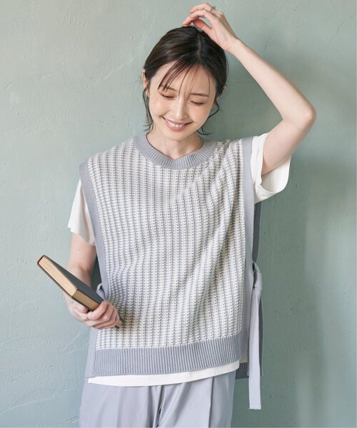 ikka（イッカ）の「サイドリボンニットベスト（ベスト・レディース・ミント/ベージュ/スカイブルー/ブラック・S/M/L）」の22枚目の写真