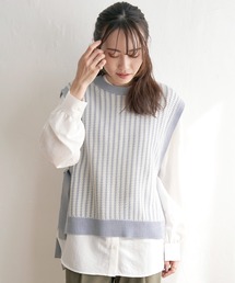 サイドリボンニットベスト