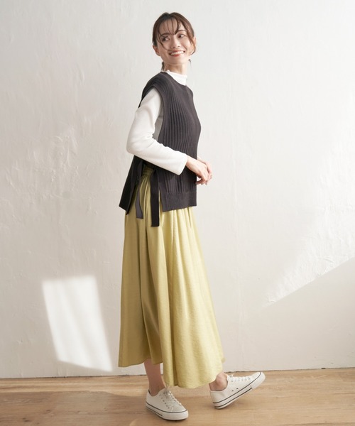 ikka（イッカ）の「サイドリボンニットベスト（ベスト・レディース・ミント/ベージュ/スカイブルー/ブラック・S/M/L）」の6枚目の写真